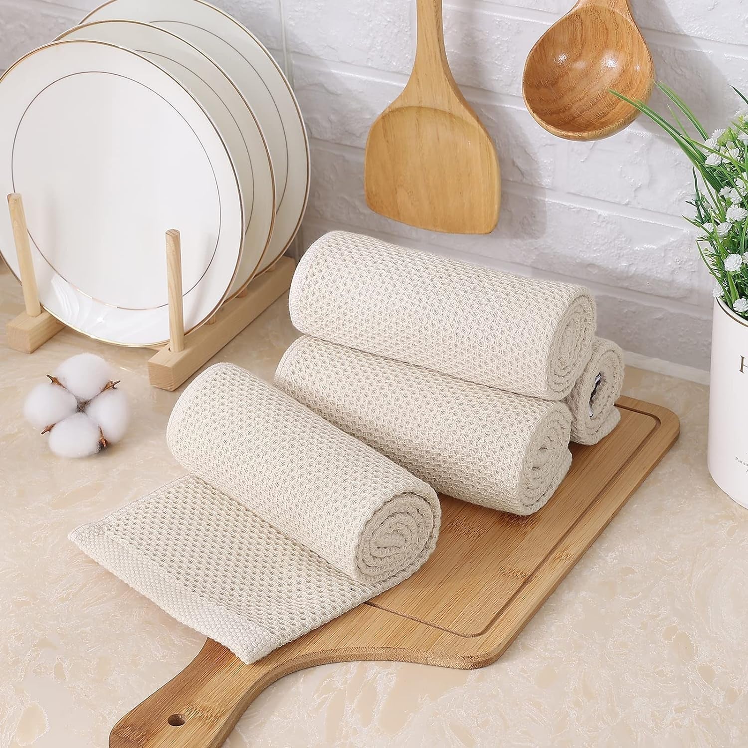 100-cotton-kitchen-towels-and-dishcloths-set-8-pack-beige