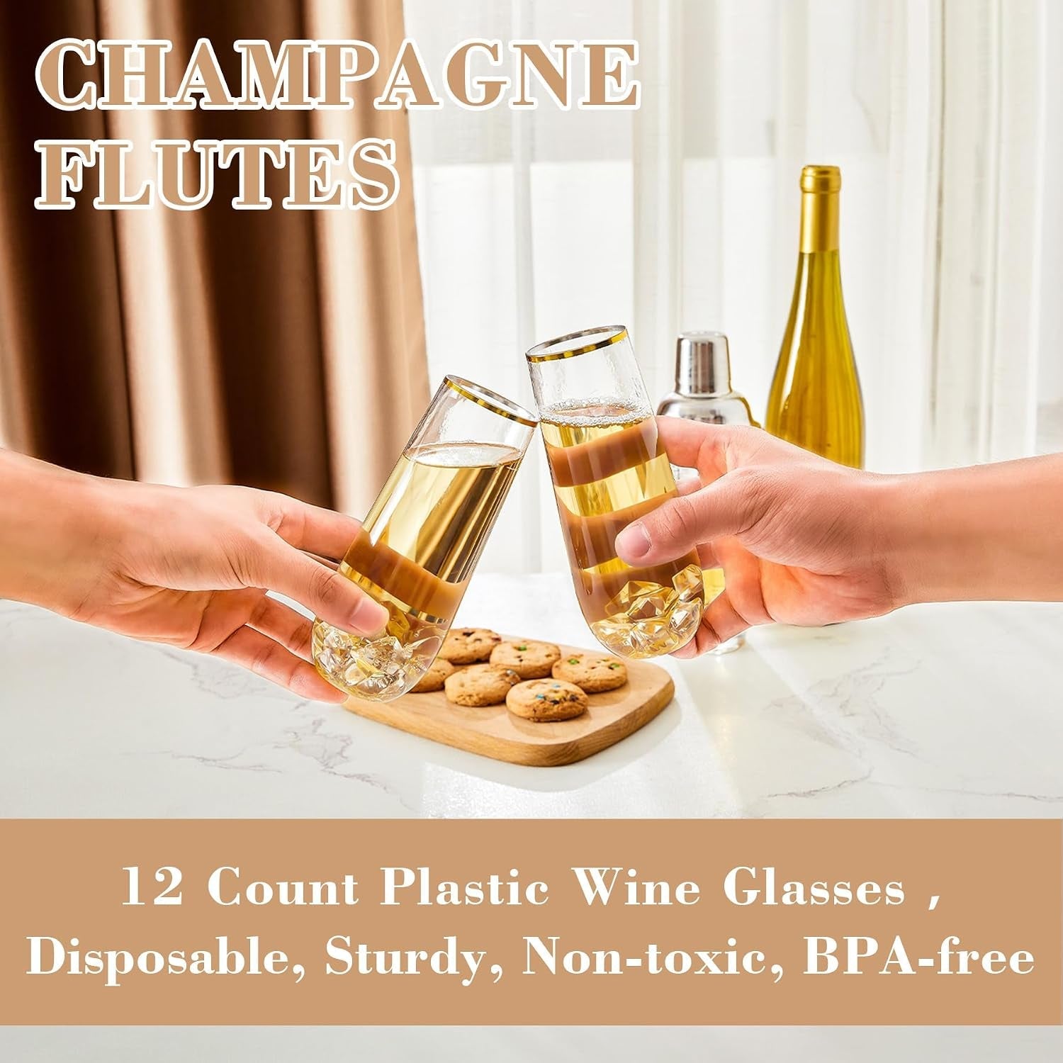 12pcs-plastic-champagne-flutes-9-oz-disposable-stemless-mimosa-glasses-gold-rim-fancy-wine-cocktail-cups-shatterproof-bpa-free-for-party-wedding-birthday-bar-bridal-shower-toasting