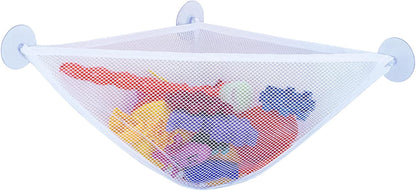 Bath Toy Organizer with 3 Strong Suction Cups Mounted Bath/Shower Caddy Storage Solution Bath Toy Storage Net & Bathroom Corner Shower Caddy Bag Bathroom Storage Bag1