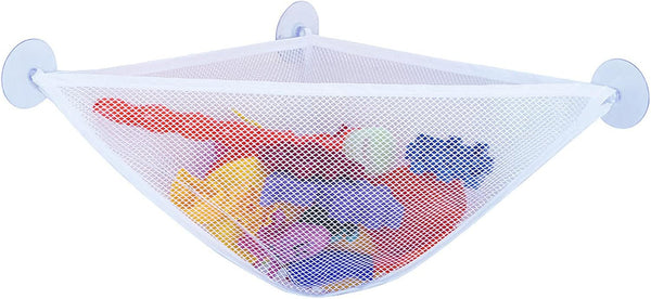 Bath Toy Organizer with 3 Strong Suction Cups Mounted Bath/Shower Caddy Storage Solution Bath Toy Storage Net & Bathroom Corner Shower Caddy Bag Bathroom Storage Bag1
