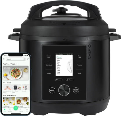 CHEF Iq Smart Pressure Cooker with Wifi and Built-In Scale - Easy-To-Use 10-In-1 Multicooker with 500+ Guided Recipes - Rice Cooker, Slow Cooker, Instant Meals for Foodies - 6 Quart - Family Size1