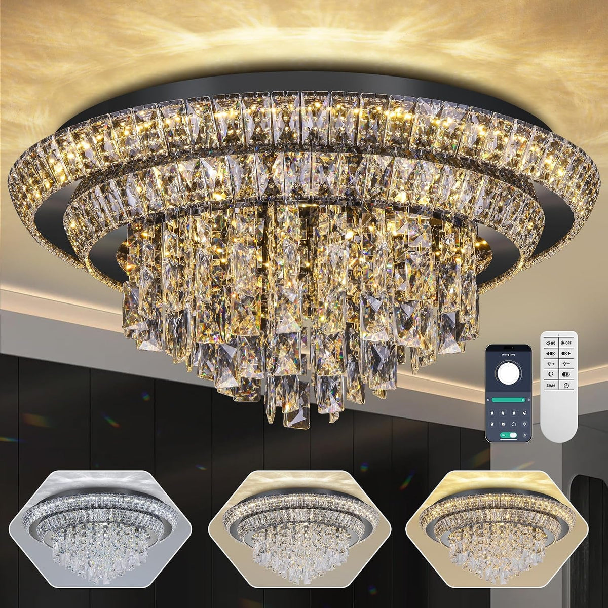 24-flush-mount-crystal-chandeliers-with-remote-and-app-black-ceiling-light