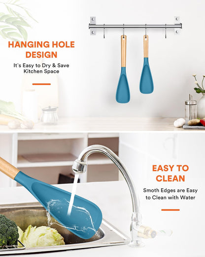 Multifunction Cooking Spoons for Nonstick Cookware,11.4"&13.4",Turq7
