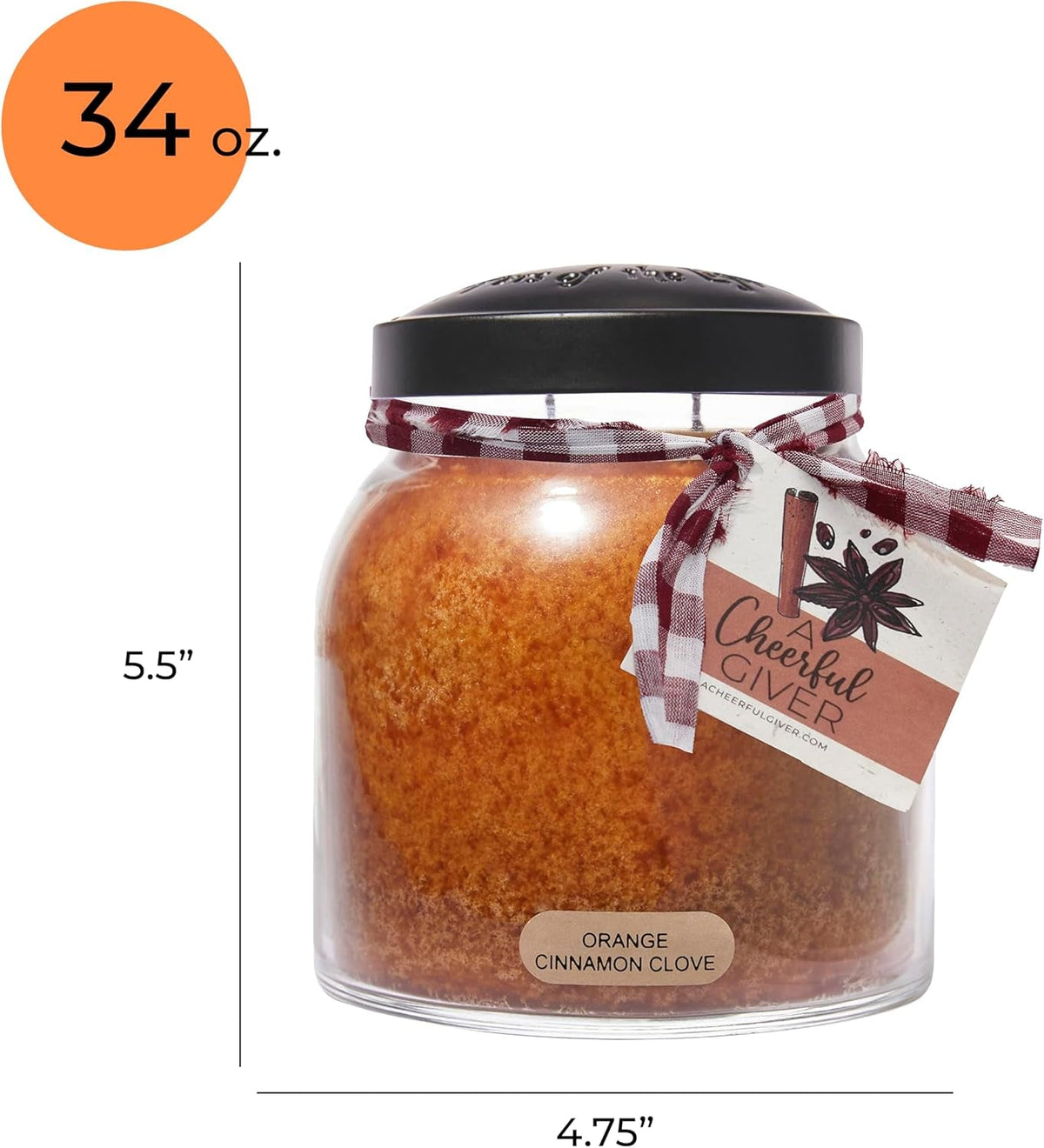 orange-cinnamon-clove-34oz-papa-scented-candle-jar-with-lid-keepers-of-the-light-155-hours-of-burn-time-gift-for-women-orange