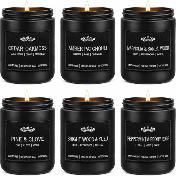 Scented Candles for Men, 6 Pack, 42 Oz Soy Wax, 300 Hours, Gift Set for Men1