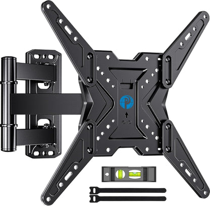 TV Wall Mount for Most 26 32 50 55-60 Inch Tvs, Full Motion TV Mount with Swivel, Tilt & Extension, Single Stud Wall Mount Bracket Holds up to 77 Lbs, Max VESA 400X400Mm, PIMF111