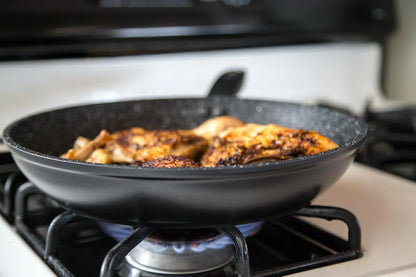 Cookware 9.5" Nonstick Fry Pan - Oven, Dishwasher, Induction and Metal Utensil Safe Cooking - Heavy Duty Forged Aluminum with Sturdy Riveted Handle10