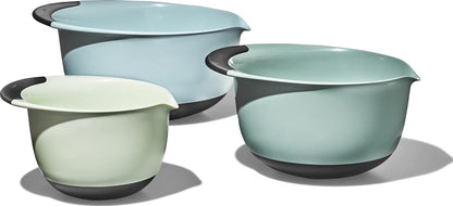 OXO Good Grips 3-Piece Plastic Mixing Bowl Set- Blue, Gray, Jade1