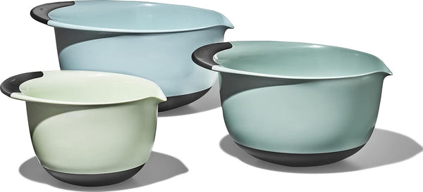 OXO Good Grips 3-Piece Plastic Mixing Bowl Set- Blue, Gray, Jade1