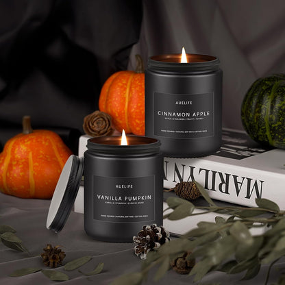 Fall Candle, Vanilla Pumpkin Scented for Home, Soy Wax3