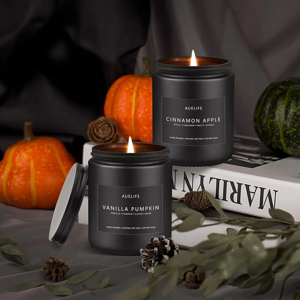 Fall Candle, Vanilla Pumpkin Scented for Home, Soy Wax3
