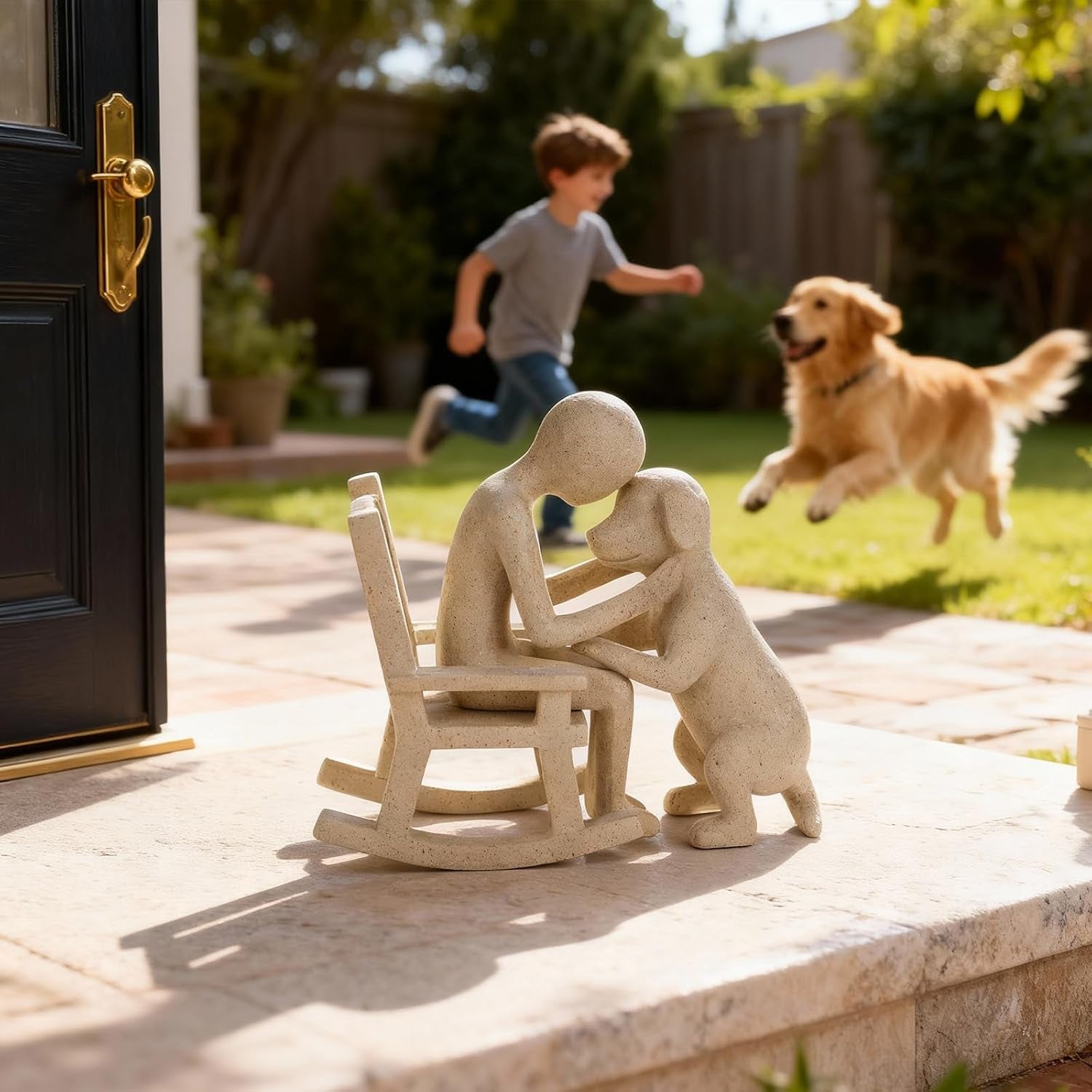 dog-decor-statue-cute-man-and-dog-decor-small-sculpture-for-home-accent-living-room-office-mantle-bookshelf-desktop-floating-shelves-memory-gifts-for-pet-lovers-sandstone