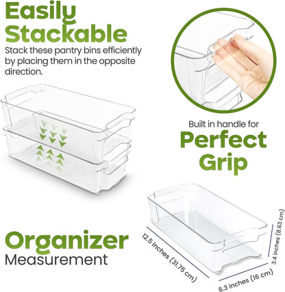 Plastic Stackable Storage Bins for Fridge, 8 Pack, Clear3