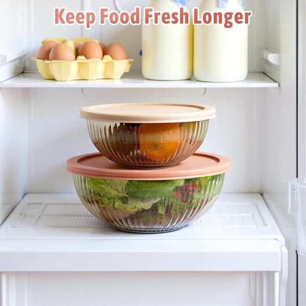 Glass Mixing Bowls with Lids Sets, 4 PCS Serving Bowls for Party or Kitchen5