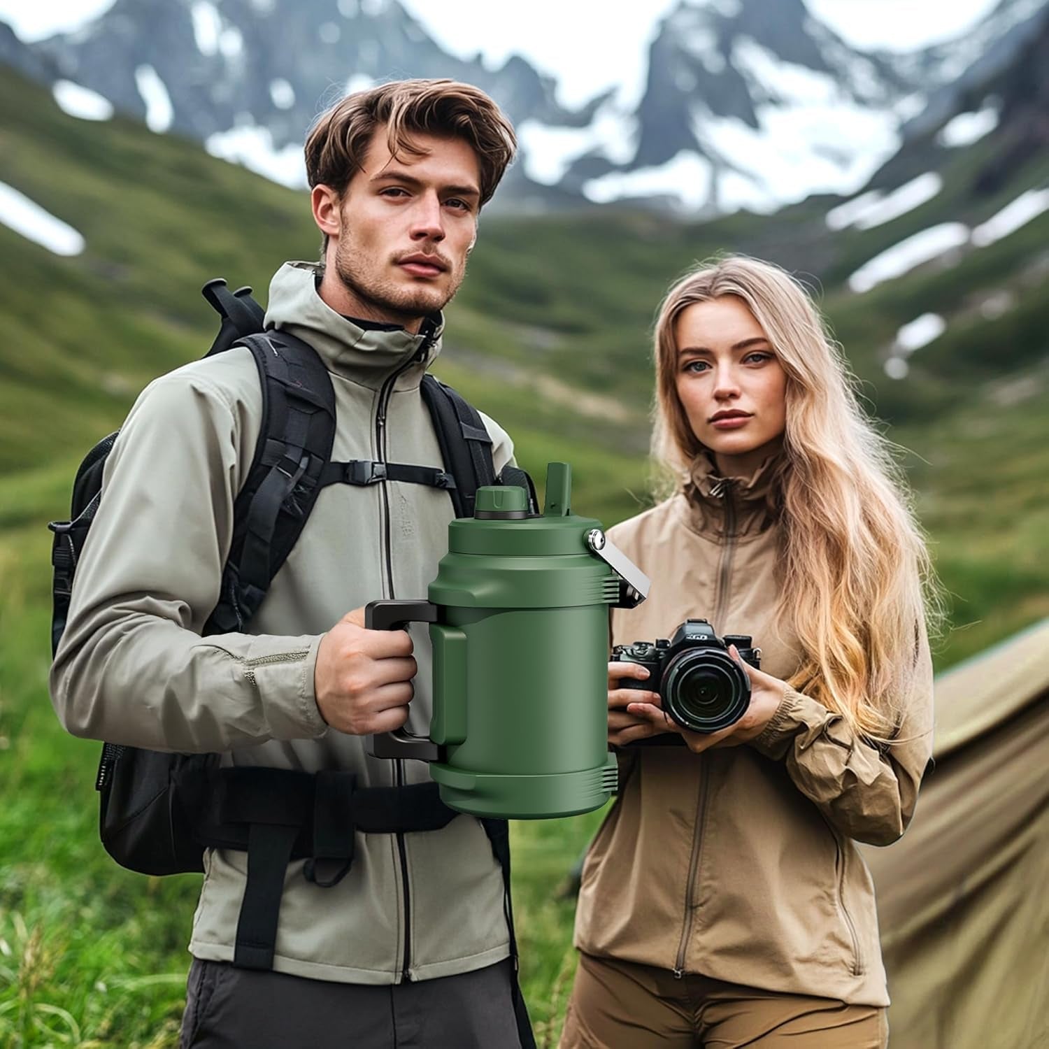 1-gallon-insulated-water-bottle-for-travel-2-in-1-straw-spout-lid-dual-handle-leakproof-keep-cold-48h-128oz-stainless-steel-water-jug-for-gym-biking-road-trip-work-home-picnic-midnight