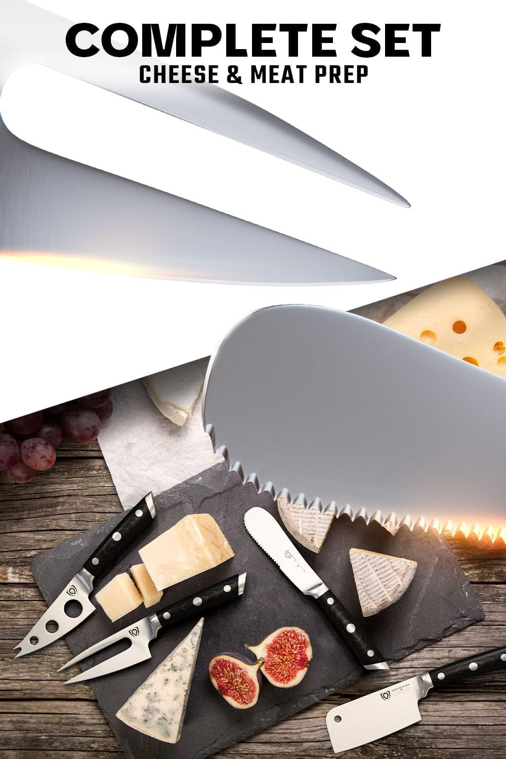 charcuterie-cheese-knife-set-4pc-gladiator-series-elite-mini-cleaver-serrated-round-tip-forked-cheese-knives-set-g10-handle-soft-hard-cheese-sheath-nsf-certified