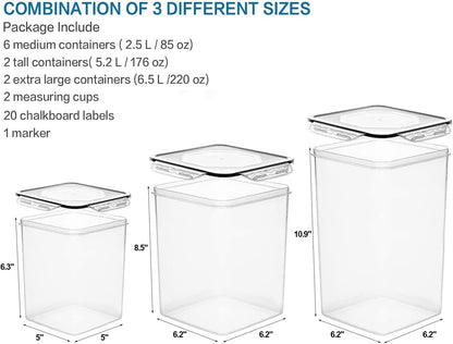 Large Tall Airtight Food Storage Containers, 10 PACK Containers Set2