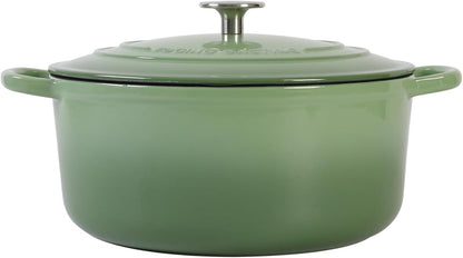 Enameled Cast Iron Dutch Oven Pot with Lid, 5.5 Quart, for Bread Baking, Cooking, Pistachio Green7