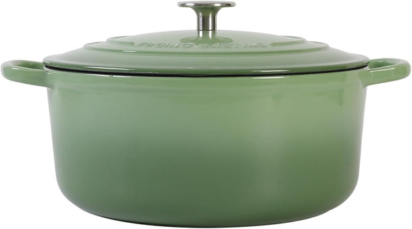 Enameled Cast Iron Dutch Oven Pot with Lid, 5.5 Quart, for Bread Baking, Cooking, Pistachio Green7