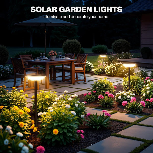 Solar Pathway Lights Outdoor, 6 Pack Tall Solar Garden Lights Outdoor Waterproof for Yard Flower Bed Patio Path Walkway Driveway outside Decor Landscape Lighting6