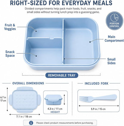 ® Kids Bento Lunch Box, 1150Ml 3 Compartments, Blue3