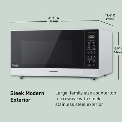 Panasonic NN-SN75LW Cu.Ft Cyclonic Inverter Countertop Microwave Oven 1250Watt Power with Genius Sensor Cooking, 1.6 Cft, White2