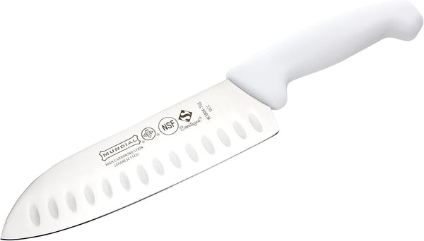 3800 Series 7 Inch Santoku Kitchen Knife with White Polypropylene Handle and Japanese High Carbon Stainless Steel Blade1