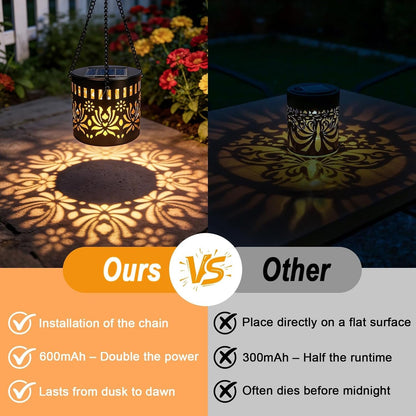 2 Pack Solar Fence Lights, Metal Flower Pattern Solar Powered Wall Lights4