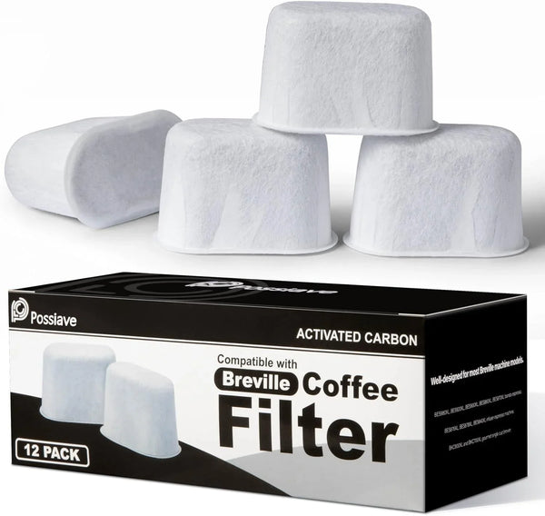 12-Pack Water Filters Compatible with Breville BWF100 Machines | Breville Espresso Machine Water Filter Replacement for Barista Express/Pro, Infuser, Dual Boiler, Oracle Series Early1