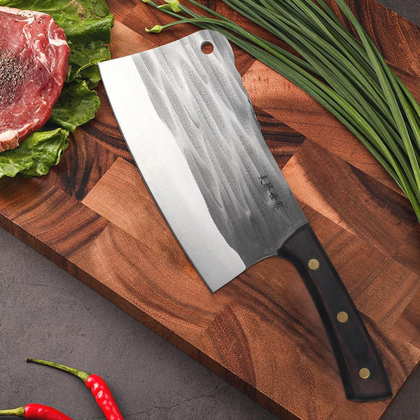 Heavy Duty Bone Cleaver Knife 7.2 Inch, Ultra Sharp Meat Bone Chopper Knife, Full-Tang Butcher Knife with Wooden Handle, 50Cr15Mov Stainless Steel Blade Thickness 3.5Mm, TJ SEGA Series TC160817