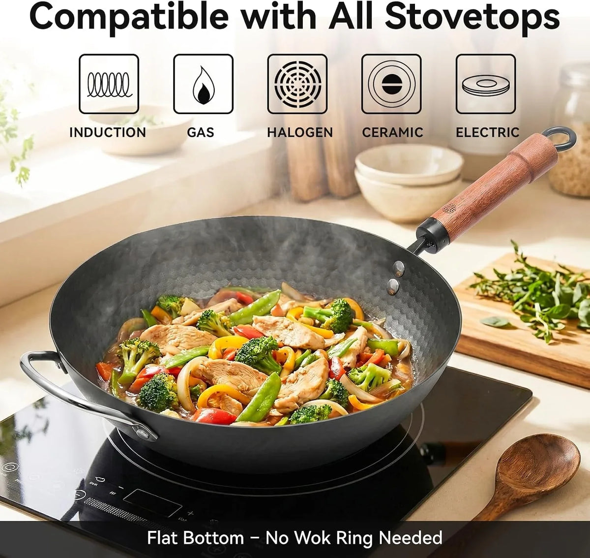 carbon-steel-wok-pan-12-6-inch-flat-bottom-stir-fry-pan-with-lid-uncoated-heavy-duty-iron-wok-for-induction-and-gas-stoves
