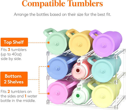Stackable Water Bottle Organizer, Clear Tumbler Holder for Cabinet4