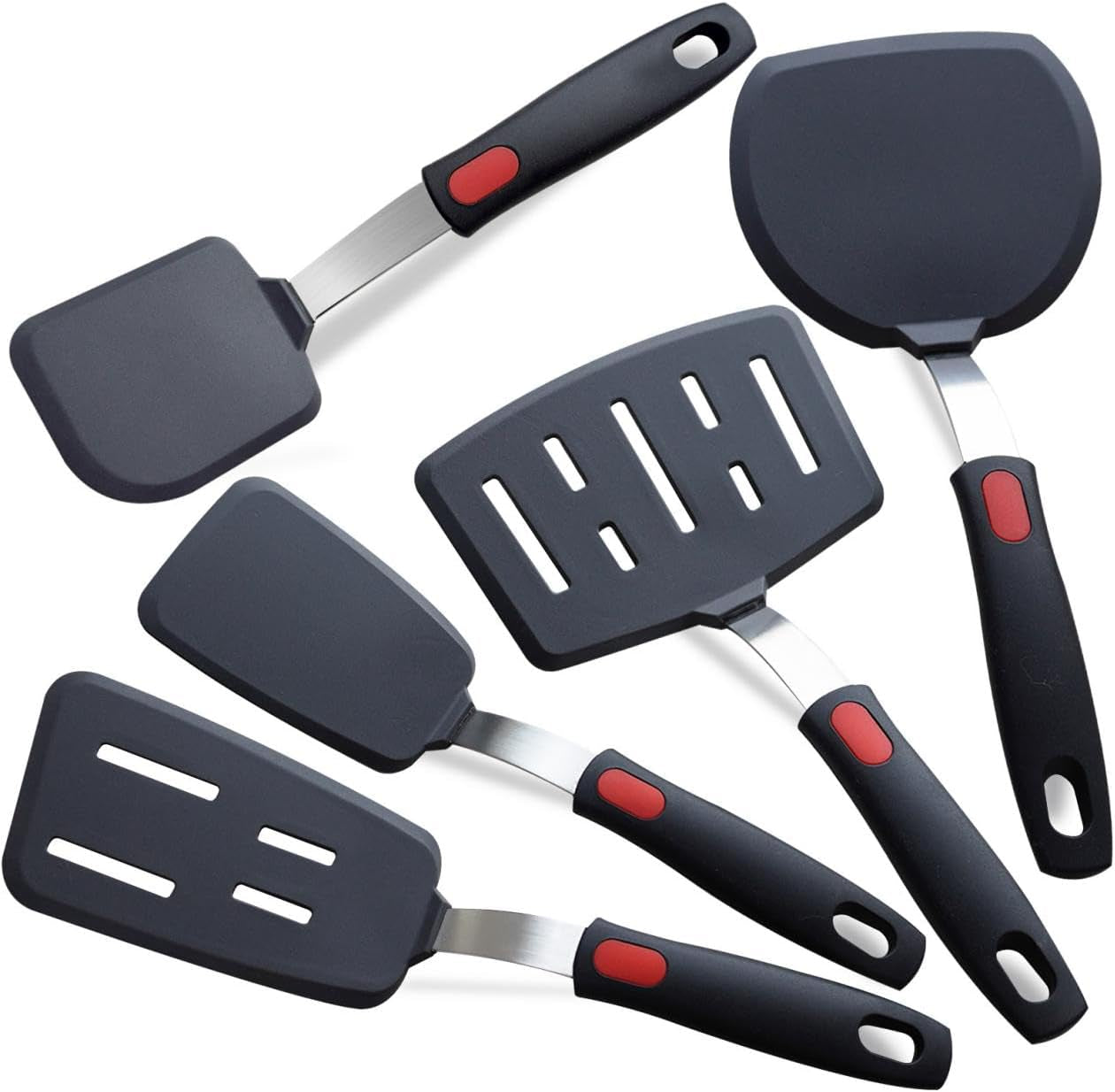 silicone-spatula-set-turner-5-pack-spatulas-for-nonstick-cookware-600-f-heat-resistant-kitchen-cooking-utensils-set-for-egg-pancake-fish-sticky-baking-dishwasher-safe