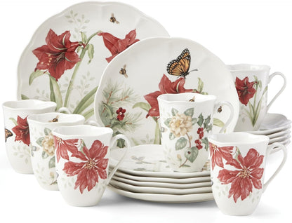 Butterfly Meadow Holiday 18-Piece Dinnerware Set for 61
