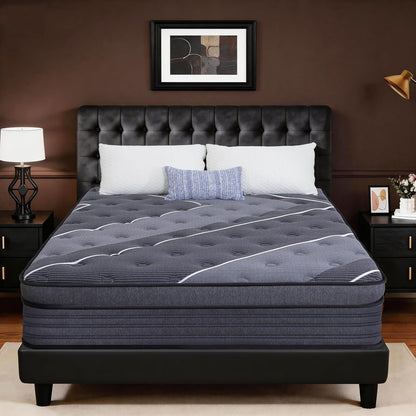 Queen Size Mattress 12 Inch, Hotel-Level Luxury Hybrid Queen Mattress in a Box, Cooling Gel Memory Foam & Upgraded Pocket Springs, Relieve Back & Waist Pain, Zoned Support, Medium Firm,365-Night Trial1