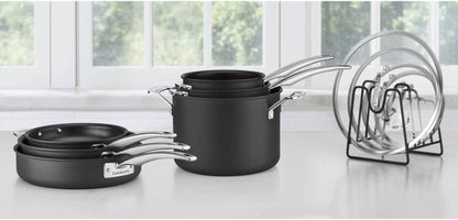 N61-11 Nonstick Hard-Anodized Nesting Cookware Set, 11 Piece, Black7