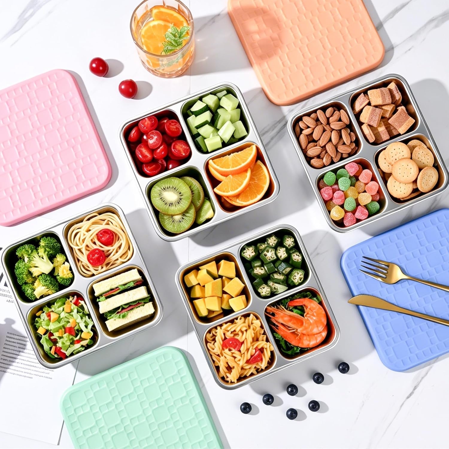 4-pack-stainless-steel-snack-containers-with-silicone-lids-leakproof-bento-snack-boxes-reusable-4-compartment-metal-lunch-containers-dishwasher-safe-food-storage-for-meal-prep-work-travel