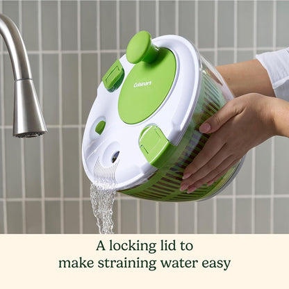 Salad Spinner- Wash, Spin & Dry Salad Greens, Fruits & Vegetables, 3Qt, CTG-00-SSAS | Wash & Spin-Dry Produce with 3-Qt Salad Spinner, Lid Lock, Clear Base/Serving Bowl, CTG-00-SSAS4