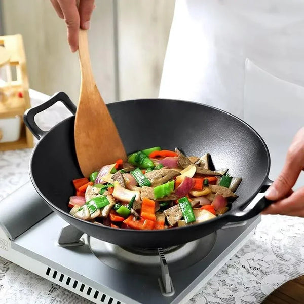 Cast Iron Wok with Lid (Wok with Lid 12 Inch) | Cast Iron Wok7