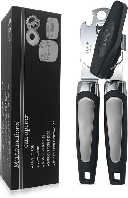 Can Opener Manual, Handheld Strong Heavy Duty Stainless Steel Can Opener, Comfortable Handle, Sharp Blade Smooth Edge, Can Openers with Multifunctional Bottle Opener1