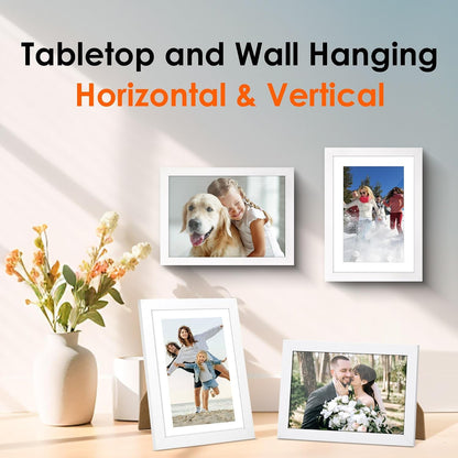 5X7 Picture Frame Bulk-4 Pack, Photo Frame with HD Plexiglass, Display Pictures 4X6 with Mat or 5X7 without Mat, White Picture Frames Collage Wall Decor, Wall & Tabletop Picture Frames6
