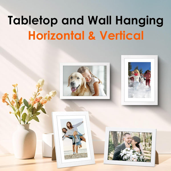 5X7 Picture Frame Bulk-4 Pack, Photo Frame with HD Plexiglass, Display Pictures 4X6 with Mat or 5X7 without Mat, White Picture Frames Collage Wall Decor, Wall & Tabletop Picture Frames6