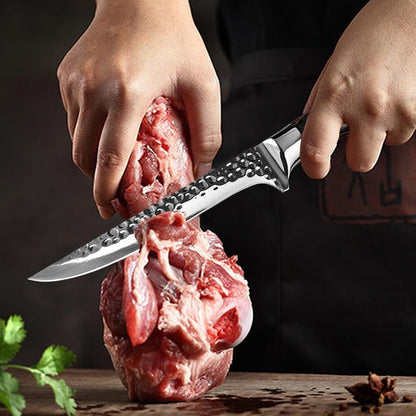 Meat Cleaver, Forged Boning Knife Fish Knife Stainless Steel Kitchen Knives with Sheath8
