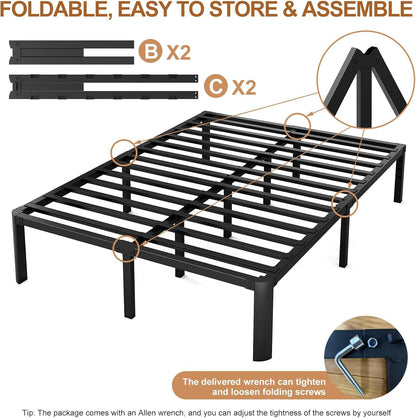 14 Inch Queen Size Heavy Duty Metal Platform Bed Frame7
