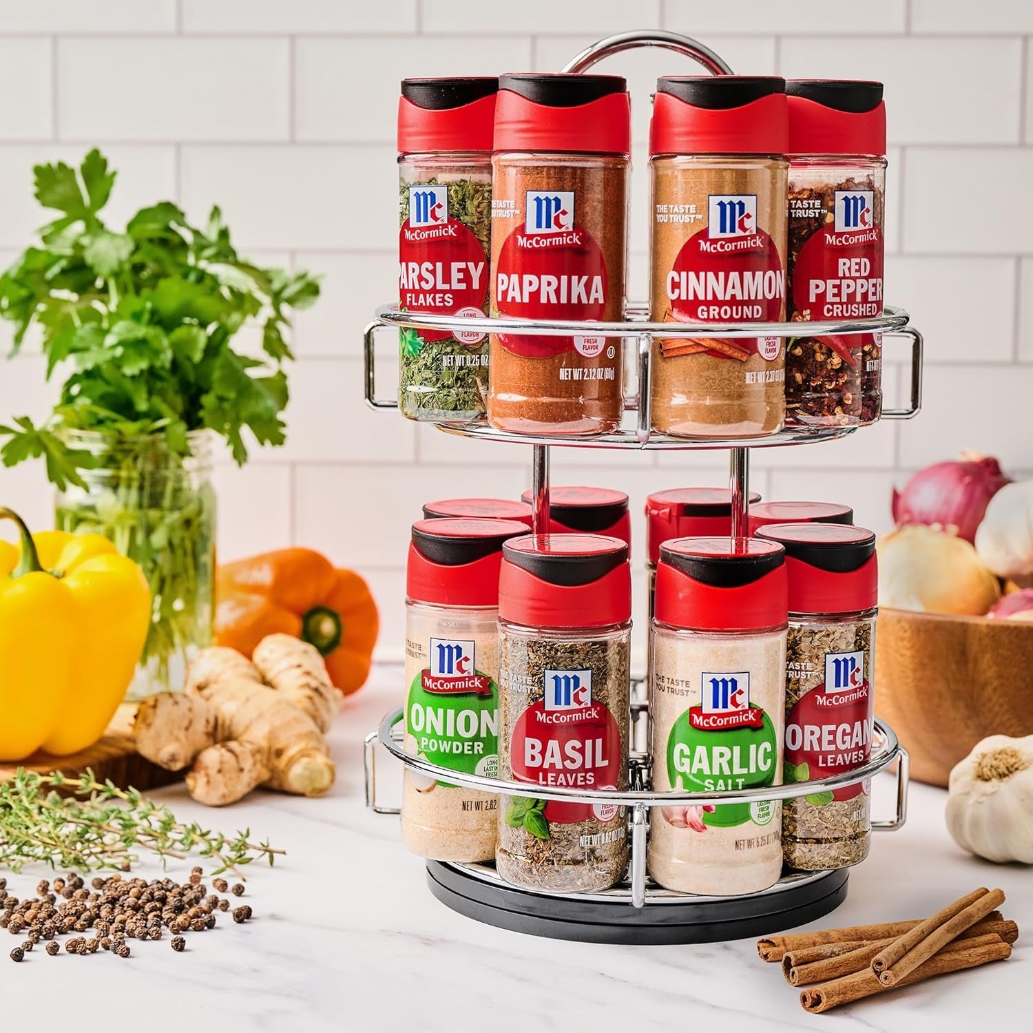 spice-rack-two-tier-chrome-featuring-16-herbs-spices-for-everyday-cooking-great-gift-for-housewarming-wedding-bridal-shower-26-09-oz