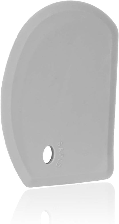 Flexible Curved Edge Silicone Bowl Scraper Dough Scraper Baking Bread | Food Grade Bench Scraper for Baking Sourdough Bread, Cake, Multipurpose Kitchen Dish Scrapers, Easy Clean (5.98"X4.3", Gray)1