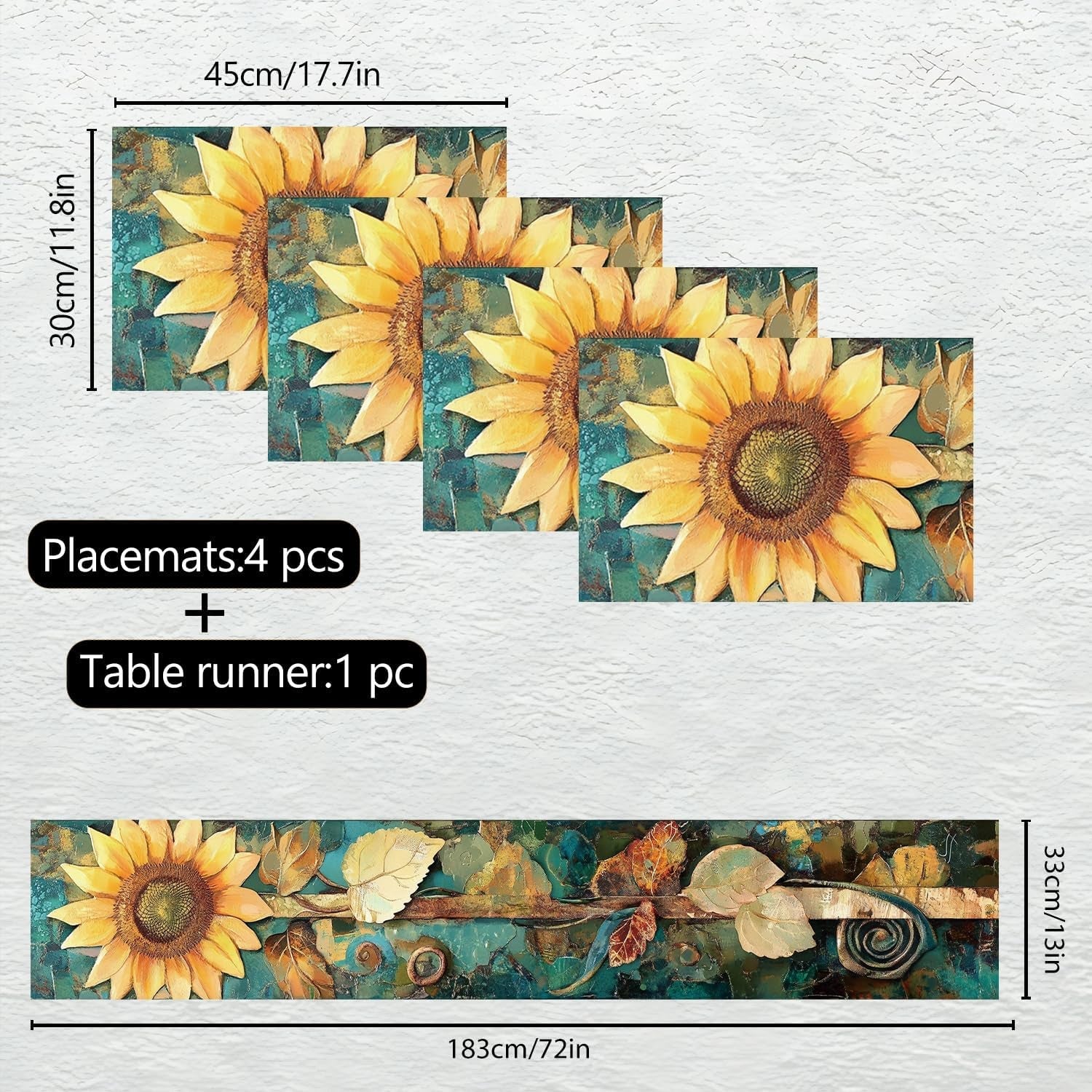 elegant-sunflower-table-runner-and-placemat-set-5-piece-rustic-dining-table-decor-with-1-table-runner-4-placemats-bright-yellow-floral-design-for-everyday-or-seasonal-use