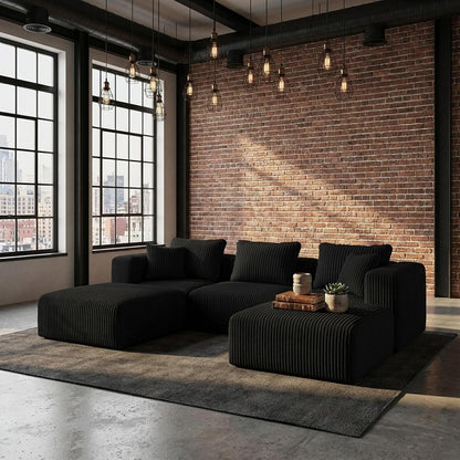 141" Modular Sectional Sofa, L Shape Plush Sectional Couch, Modern Cloud Design with Smarts Coil® Support, Boneless Sectional Couch for Large Living Room Apartment, No Assembly Required15