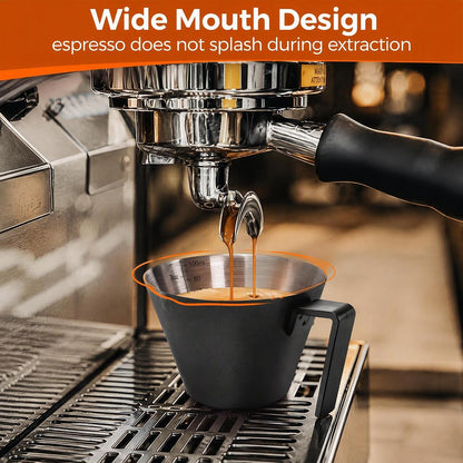 4 Pack Stainless Steel Espresso Measuring Cup, 3.4OZ/100ML Double Spout Espresso Shot Cups with Handle and Dual Scale, Small Coffee Pouring Cup, Coffee Accessories Sauce Cup, Dishwasher Safe5