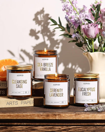 Scented Candles - 4PC Candle Set, 36 Oz Soy Candles2